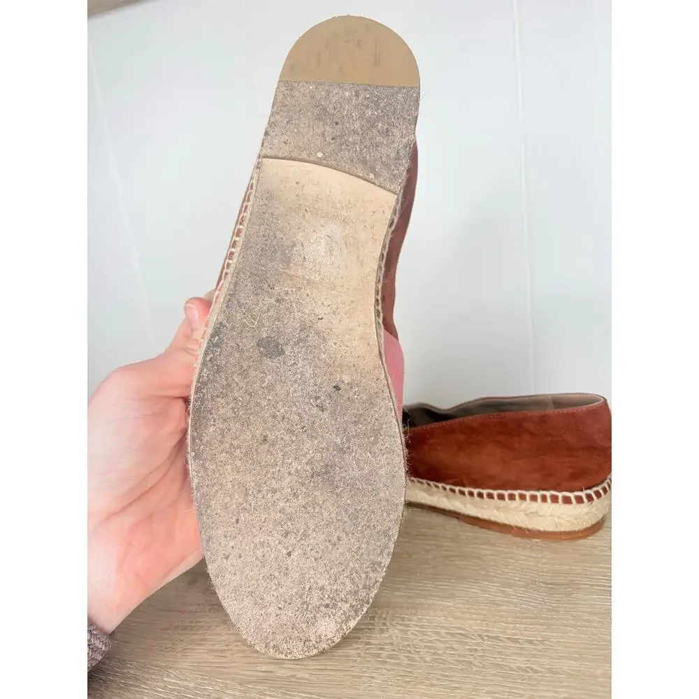 Hermes Joven Pink Suede Espadrilles Size 9 Slip On Casual Shoes